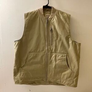 Red Head Brand Co Mens Size XL Workwear Vest Khaki Quilted Lined Utility Pockets